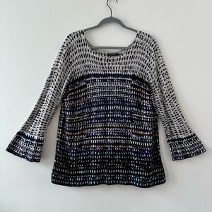 Nic + Zoe linen-blend lightweight sweater with bell sleeves size XL